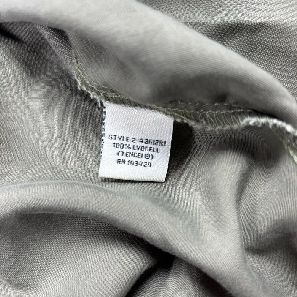 NWT Cafe Marrakesh Women's XL Green Shirred Back Button Front Blouse Top - Picture 4 of 6